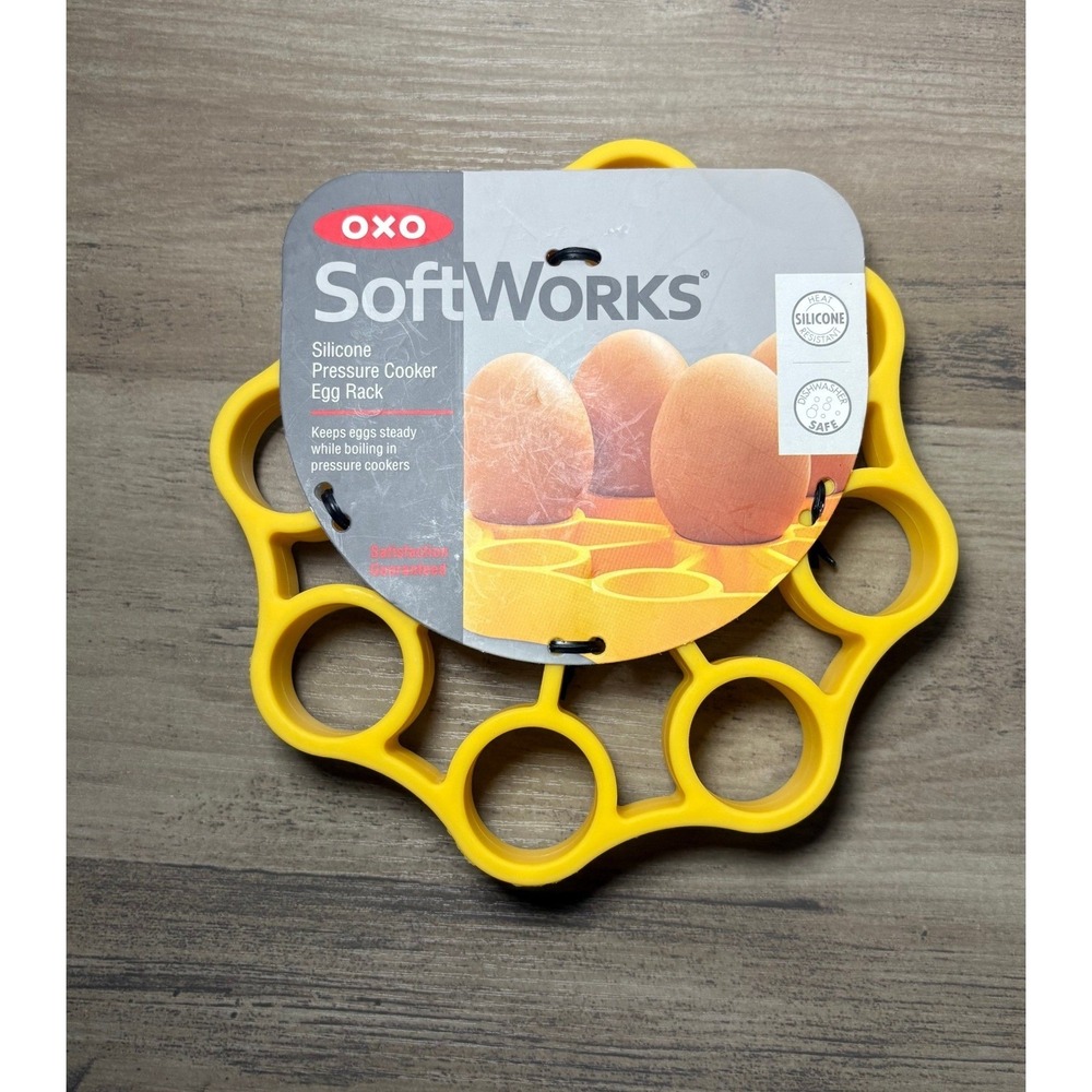OXO SoftWorks Egg Rack Silicone Pressure Cooker Trivet Yellow